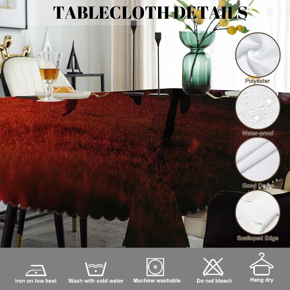 Swono Rectangle Tablecloth Cowboy Table Cover 52x70 Inch Inch, - Image 4 of 4