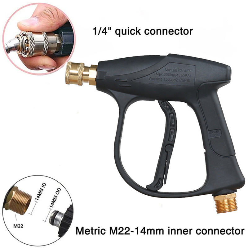 Short Wand High Pressure Washer Gun 3000 Psi For Pressure Power Washers 1/4" US