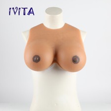 IVITA 5XL F Cup Realistic Big Boobs Silicone Breast Forms Transgender Fake Boobs