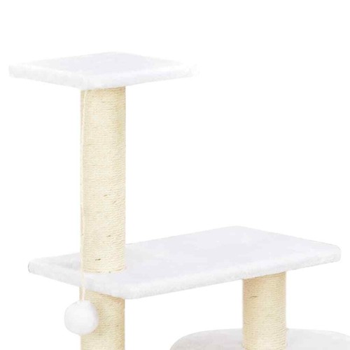 Cat Tree with Sisal Scratching Post Seagrass Natural Wood Scratch Pole vidaXL - Picture 4 of 5