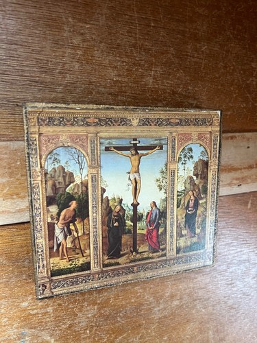 Vintage Small The Crucifixion w Virgin, St. John, Jerome & Mary Magdalene Wall - Picture 8 of 10