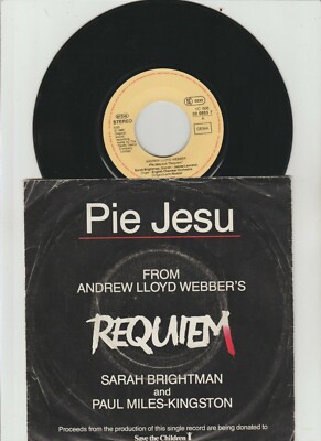 7'' Sarah Brightman & Paul Miles-Kingston   Pie Jesu 	EMI 1985