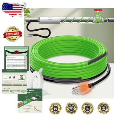 Efficient 35 ft Pipe Heat Cable with Easy Installation for Winter Safety