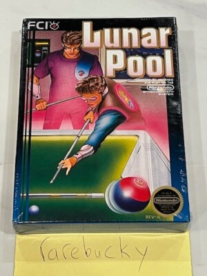 Lunar Pool (Nintendo NES) NEW SEALED H-SEAM, EXCELLENT, RARE BLACK SEAL!