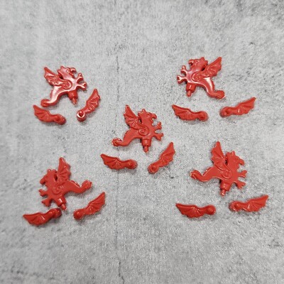 5pack Red Dragon Plume For Helmets Blocks Accessories for Minifigures C9ymf3