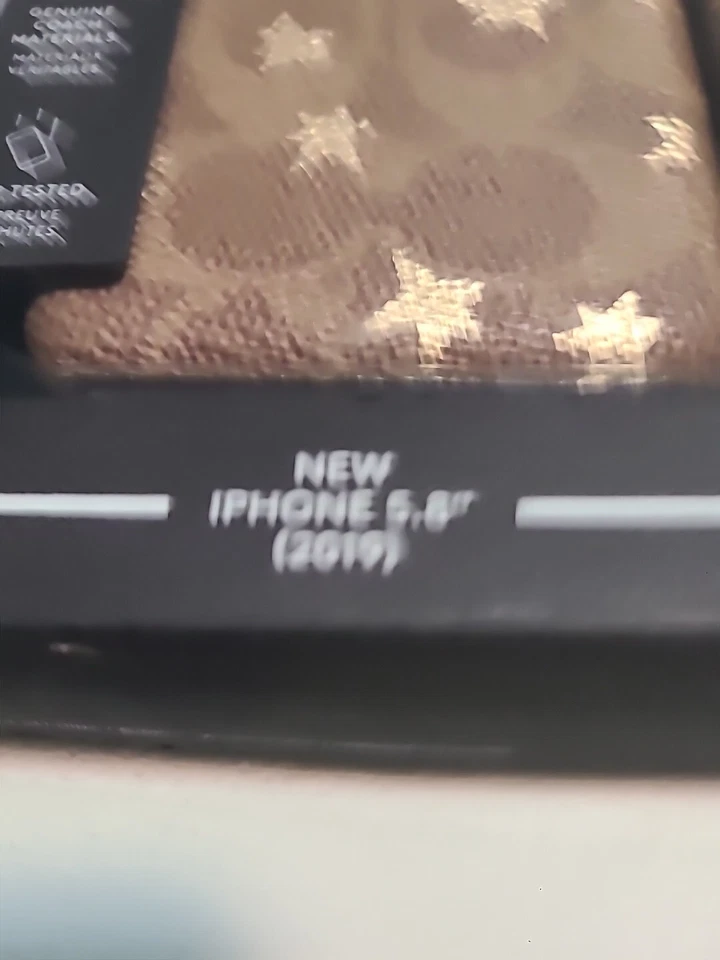 Funda Coach New York delgada envolvente para iPhone (2019) 5,8" caqui/dorado lámina estrellas  Foto 3 de 4