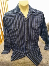 Vintage Roper Western Pearl Snap Shirt Striped Men's Large