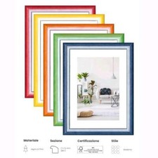 Cornice Foto Portafoto Stampe Poster RAINBOW legno di Pino Colori Assortiti