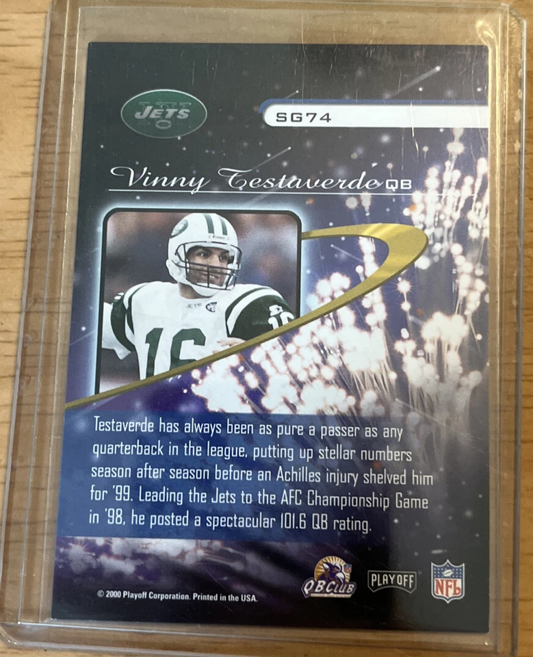 2000 Playoff Momentum Star Gazing Green Vinny Testaverde Card #SG74 - Image 2 of 2