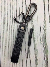 Microfiber Leather Car Keychain Universal Key Fob Keychain Leather Chain Black