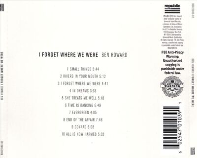 BEN HOWARD - I FORGET WHERE WE WERE NEW CD