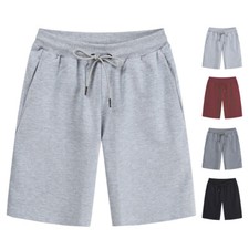 Men Gym Shorts Sweat Fleece Running Lounge Elasticated Summer Jogger Half Pants  