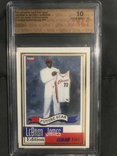 lebron james Gold Rookie card OMR gold edition 1 of 100 SPA graded gem mint 10