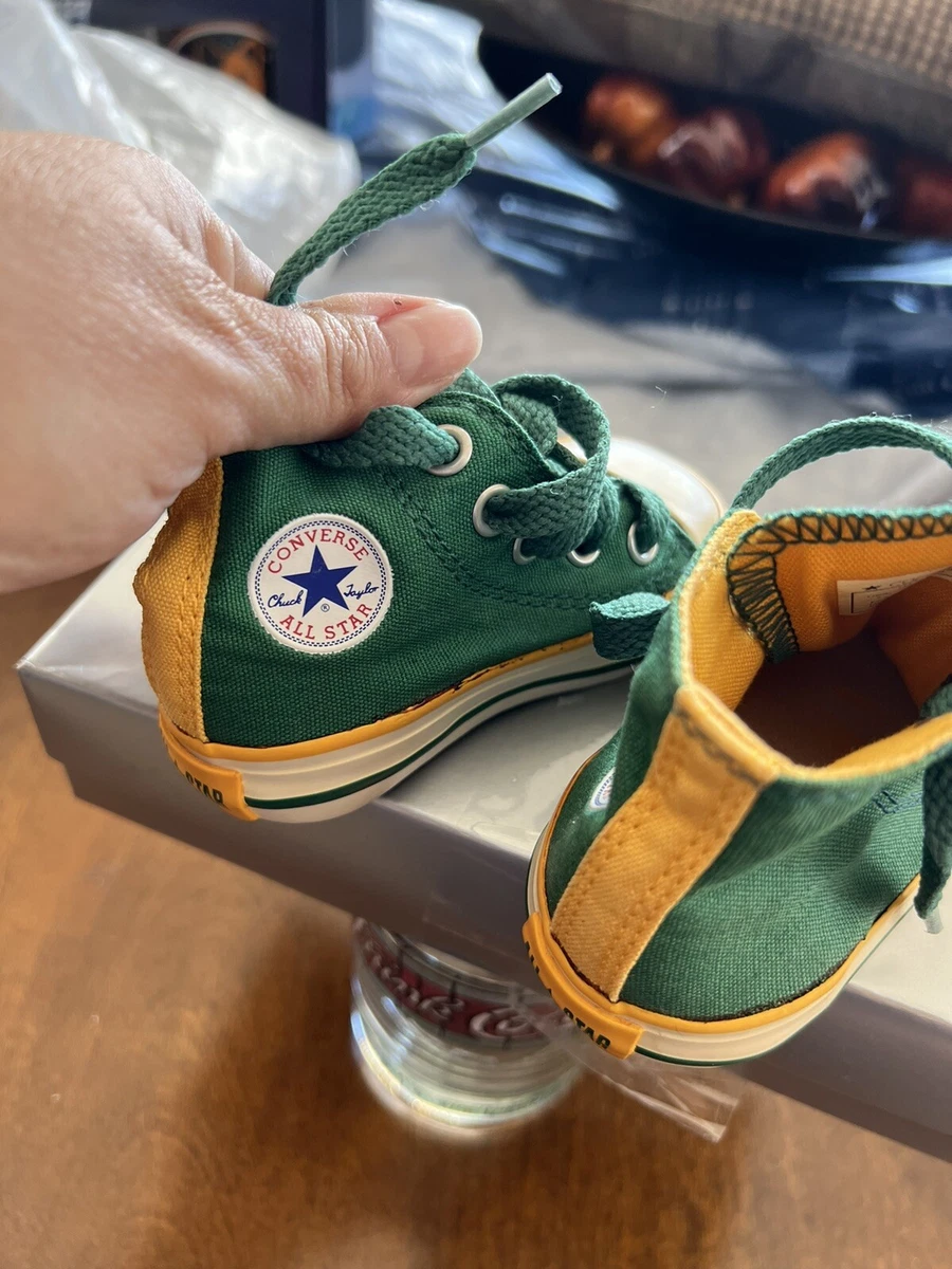 Green and sales gold converse