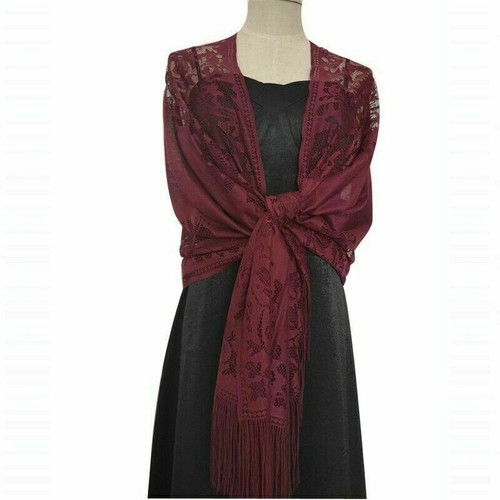 Wedding Wrap Soft Lace Wraps Cover Pashmina Tulle Ups Shawl Wrap Evening Scarf - Picture 21 of 24