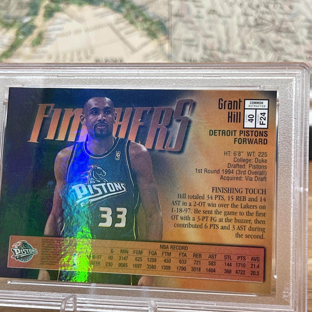 1997 Topps Finest Grant Hill Refractor With Coating #40 PSA9 | eBay