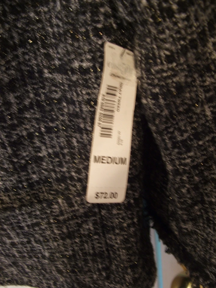 NUEVO CON ETIQUETAS $72 East 5th Chaqueta/Abrigo Tweed Blanco y Negro Talla MEDIANA-Nuevo Foto 2 de 4