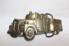 Vintage Brass Fire Truck Belt Buckle, 4085