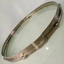 Leedy/Ludwig 15"NOB Double-Flange Snare Drum Resonant Rim/Hoop Nickel-Brass*Crak