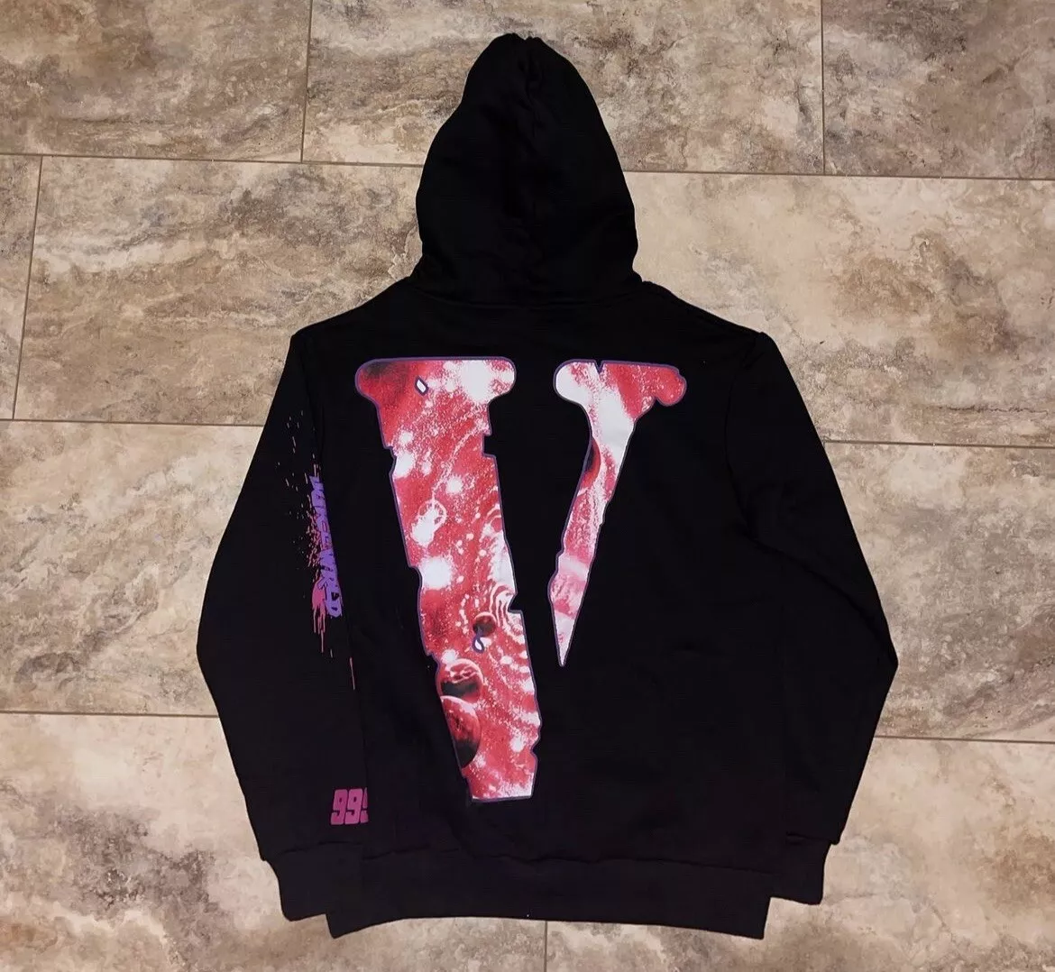 Pink vlone deals hoodie