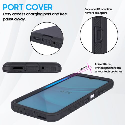 Custodia per Samsung A16 clip da cintura fondina cavalletto + schermo adatta a Otterbox Defender - Foto 52 di 64