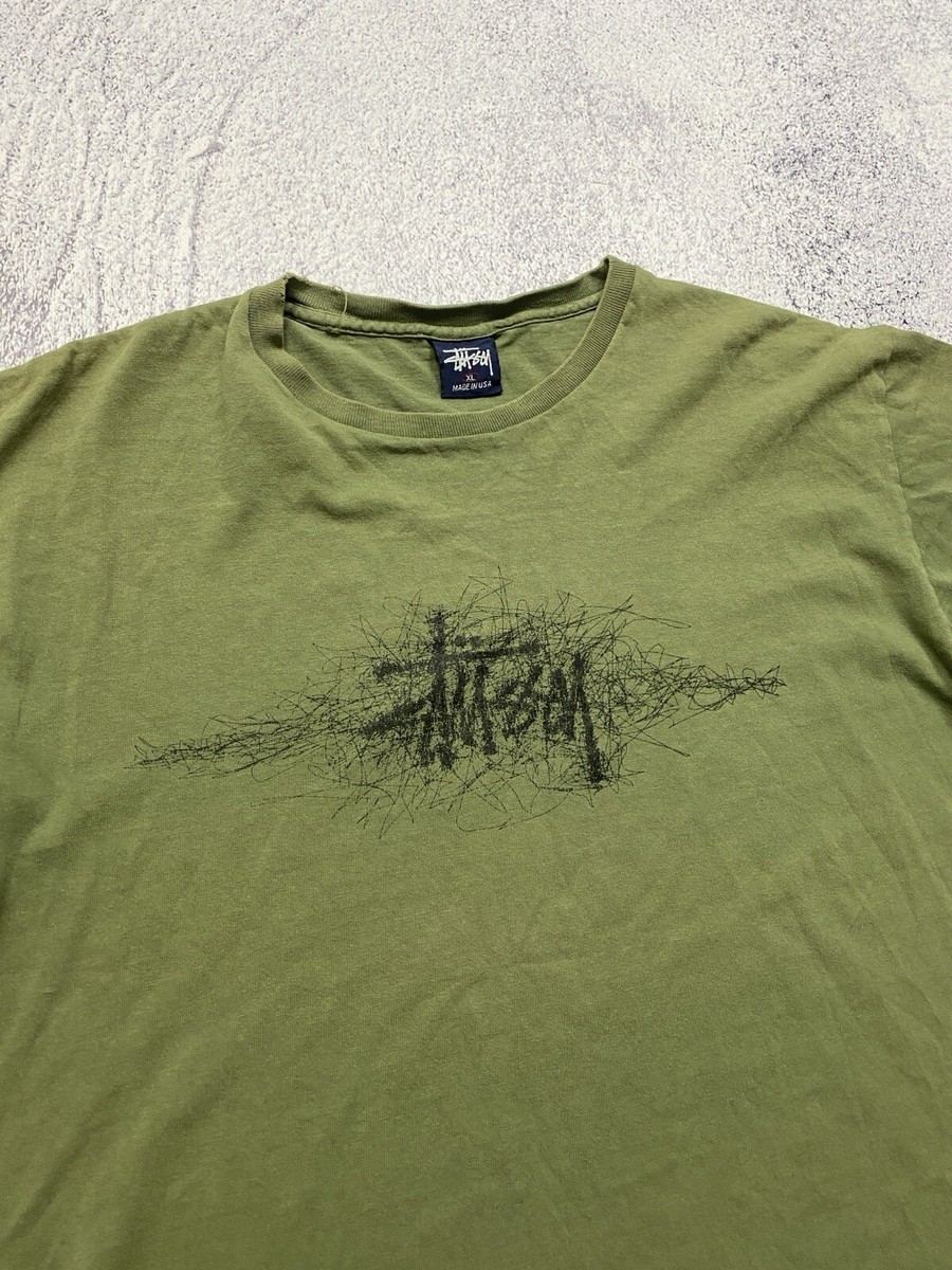 90s Vintage Stussy Made In USA Single Stitch Center Logo 90s Vintage Stussy Made In USA Single Stitch Center Logo