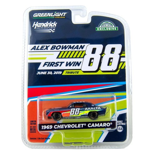 ALEX BOWMAN, FIRST WIN TRIBUTE, 1969 CAMARO, #88, 1/64 2024 GREENLIGHT HOBBY