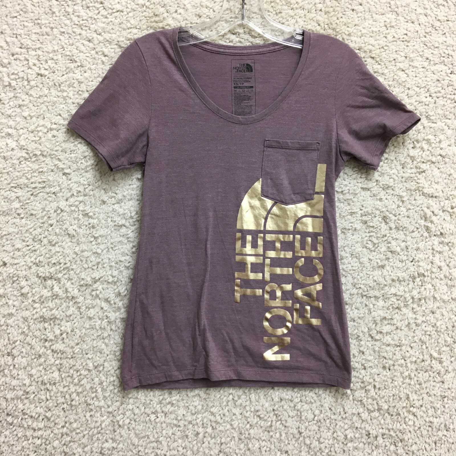 The North Face Purple Graphic Classic Fit Womens XS Top Shirt