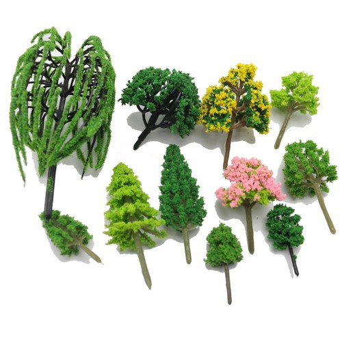 11 mini alberi verdi assortiti per miniatura giardino delle fate ornamento pianta casa delle bambole - Foto 2 di 4