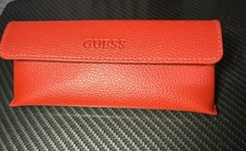 GUESS Eye Glass Sun Glass Case Glasses Protector Red Magnetic Snap 6 1/2" L