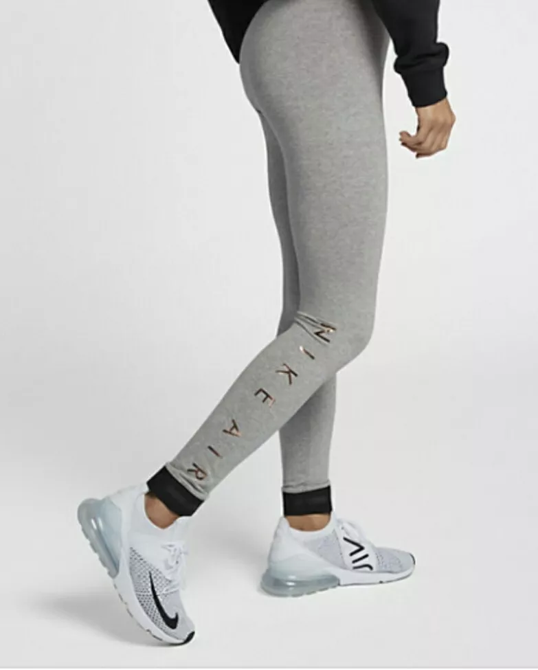 Nike Women Sportswear Air Leggings Tight Fit Grey Black Gold