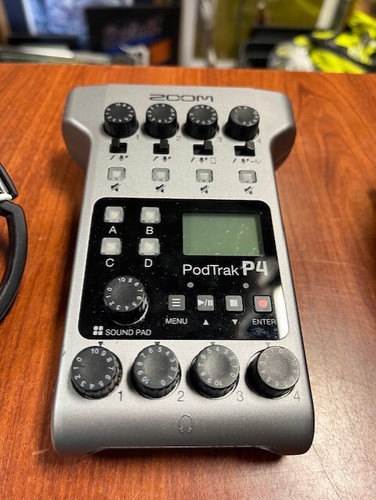 Zoom PodTrak P4 Recorder Portable Multitrack Podcast Video Content w/Mic