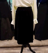 Vintage Black Velvet/Suede Skirt - 100 Cotton - XS/S 60s 70s Skirt