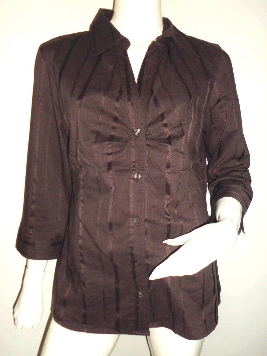 AMPLE CHEMISIER FEMME COLOURS OF THE WORLD MARRON CHOCOLAT REFLET