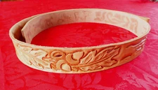 Western Multi Design Hand Tooled Genuine Leather Belt Strap 1-1/2" Wide NoBuckle