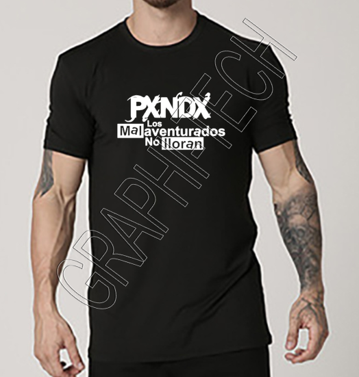 PXNDX PANDA PLAYERA NEGRA BLACK T-SHIRT BANDA