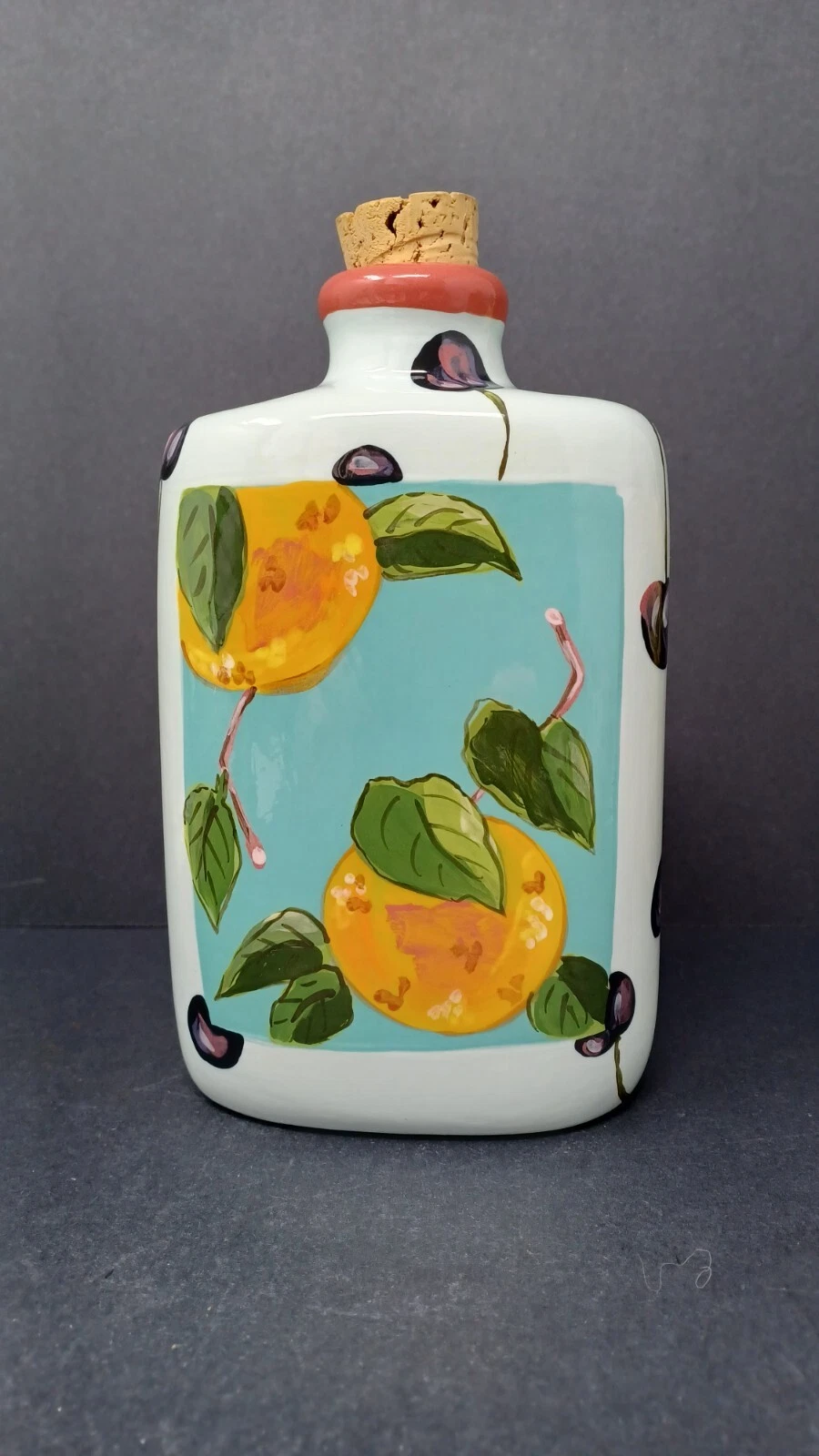 Droll Designs Olive Oil Jar Lemon/Cherry Design