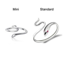 Red Eyed Snake Ring Silver Plated Adjustable Gothic Statement Jewellery UK