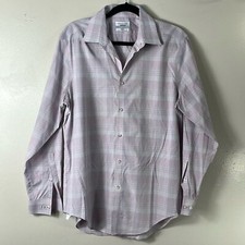 Calvin Klein Pink/White 4-way Stretch Dress Shirt Men  s L