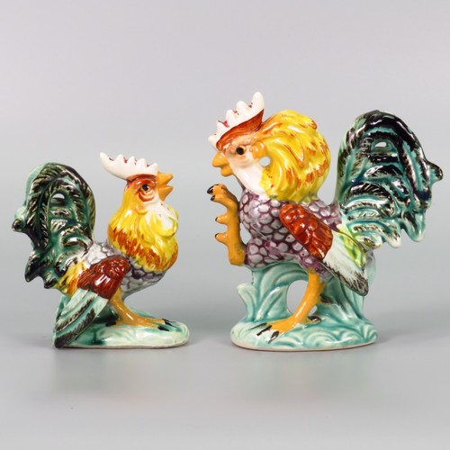 Vintage Lefton Fighting Rooster Chicken Figurine Cock Hen Ceramic Japan Set of 2 - Picture 23 of 24