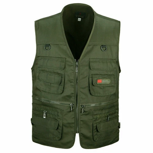 Herren Cargojacke Weste Ranger Fotograf Wandern Jagd Arbeitsweste Jacke Outdoor- - Bild 19 von 28