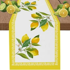 Summer Lemon Table Runner Seasonal Fruit Kitchen Dining Table Decoration for ...