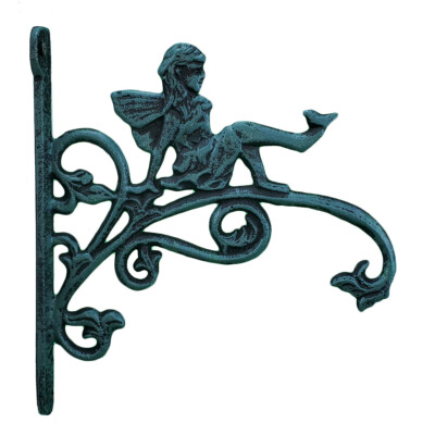 Pixie Fairy Cast Iron Plant Hanger Verdigirs 9'' Deep