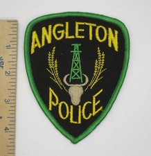 PARCHE POLICÍA ANGLETON TEXAS Original Antiguo Vintage Malla BacK