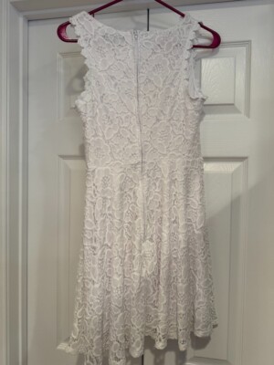 City Studio Womens Juniors White Floral Lace Dress Easter Graduation Dress  Size7 | eBay