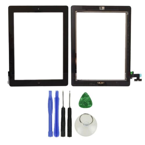 Numériseur écran tactile en verre + assemblage bouton d'accueil pour iPad 2 noir + outils  - Photo 1/6