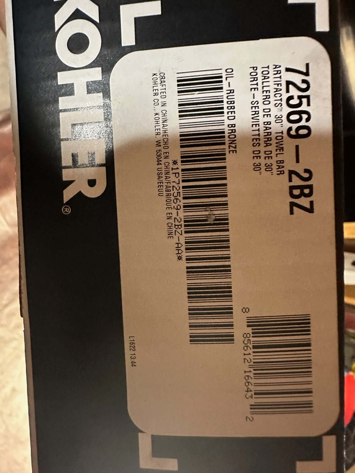 Kohler Artifacts 30" Towel Bar Oil Rubbed Bronze - K-72569-2BZ
