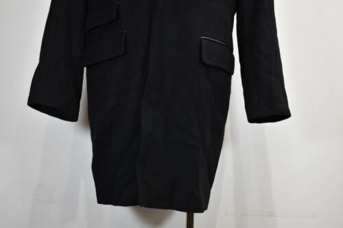 Andrew Marc Mens Black Full Zip Flap Hidden Button Placket Pocket Overcoat M - Picture 6 of 11