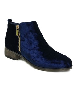 blue crushed velvet boots