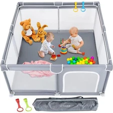 Todale 50”×50” Baby Playpen - Safe Baby Gate, Toddler, Infant & Crib, Play Pen -